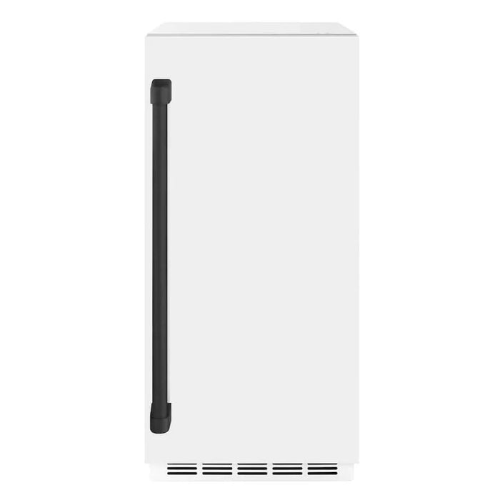ZLINE Autograph Edition 15 " Touchstone Clear Cube Ice Maker, Drain Pump, White Matte Door, Accents ICCDZ-WM-15-CB09K