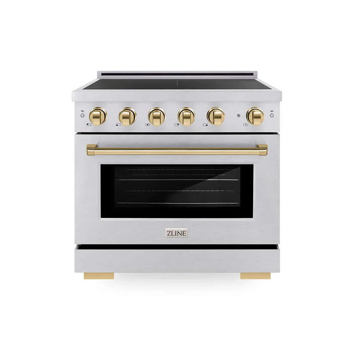 ZLINE 36" Paramount Induction Range, Cooktop, Electric Convection Oven, Satin Stainless Steel SINRSZ-3609K