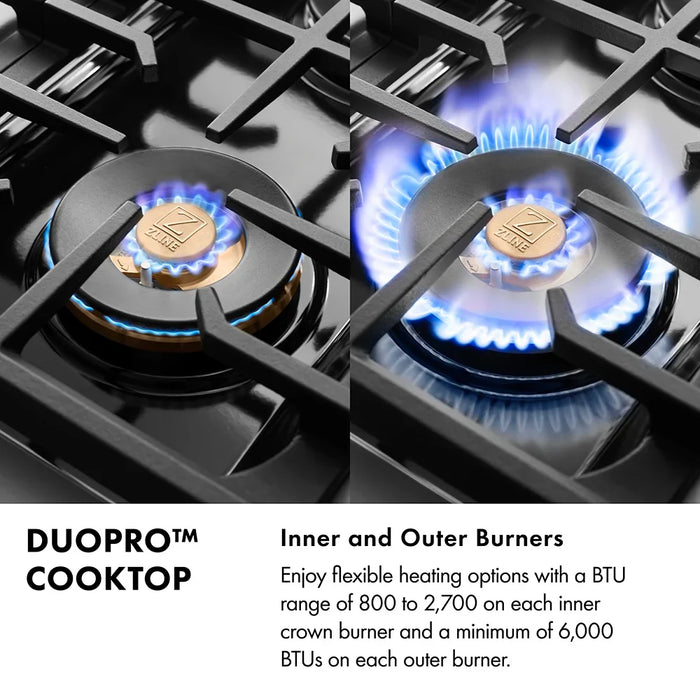 ZLINE 30" Paramount Gas Range DuoPro™ Cooktop, Convection Gas Oven PSGRZ-WM-30-MB09K
