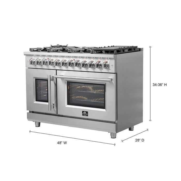 FORNO Massimo 48″ French Door Dual Fuel Range FFSGS6325-4809K