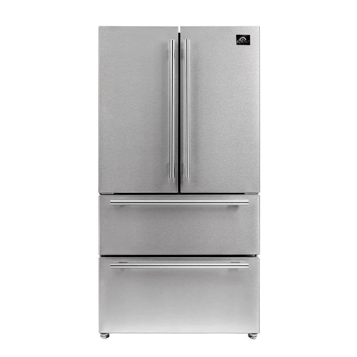 FORNO 2-Piece Appliance Package- 30" Gas Range, 36" French Door Refrigerator Stainless Steel FBDL-020-02-US09K