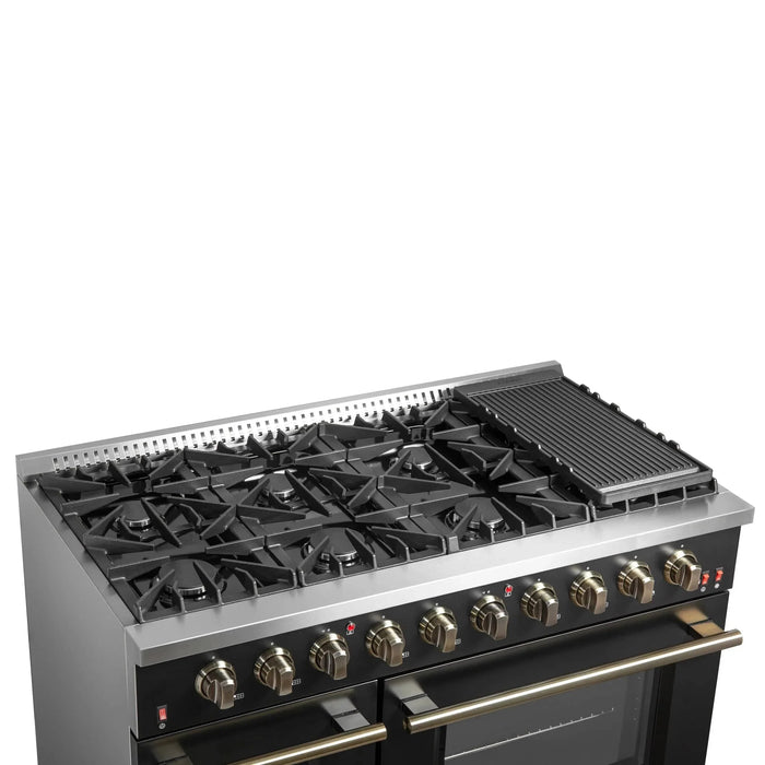 FORNO Galiano 48" Gas on Gas Range FFSGS6244-48BLK09K