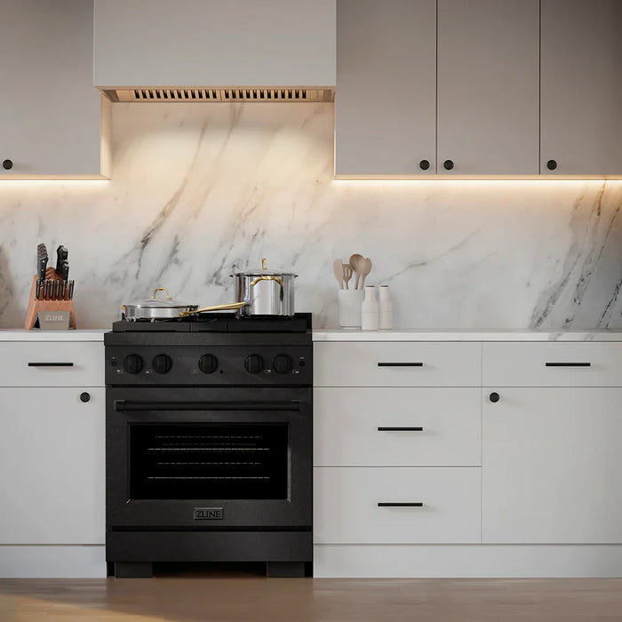 ZLINE 30" Paramount Gas Range, Convection Gas Oven, Black Satin Stainless Steel SGRBSZ-30-CB09K