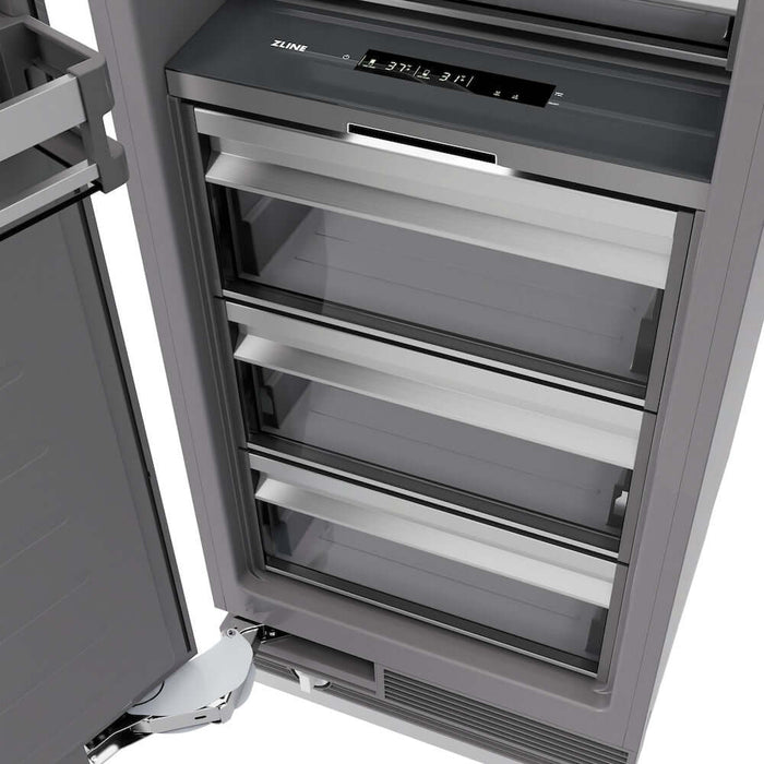 ZLINE 24" Panel Ready Column Refrigerator, Graphite Gray Interior Matte Black RBCRVZ-24-MB09K