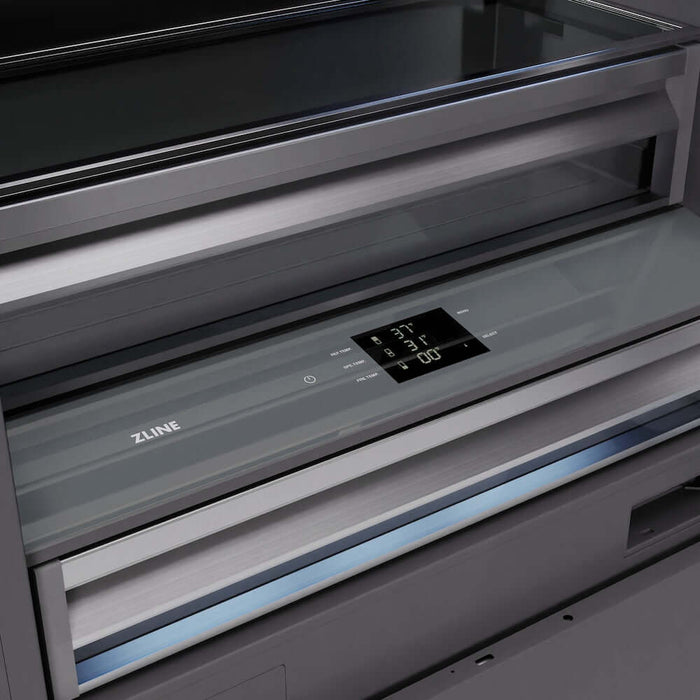 ZLINE 36" Panel Ready Built-In Bottom Freezer Refrigerator,Water Dispenser, Ice Maker,Graphite Gray Polished Gold GRBITZ-36-G09K