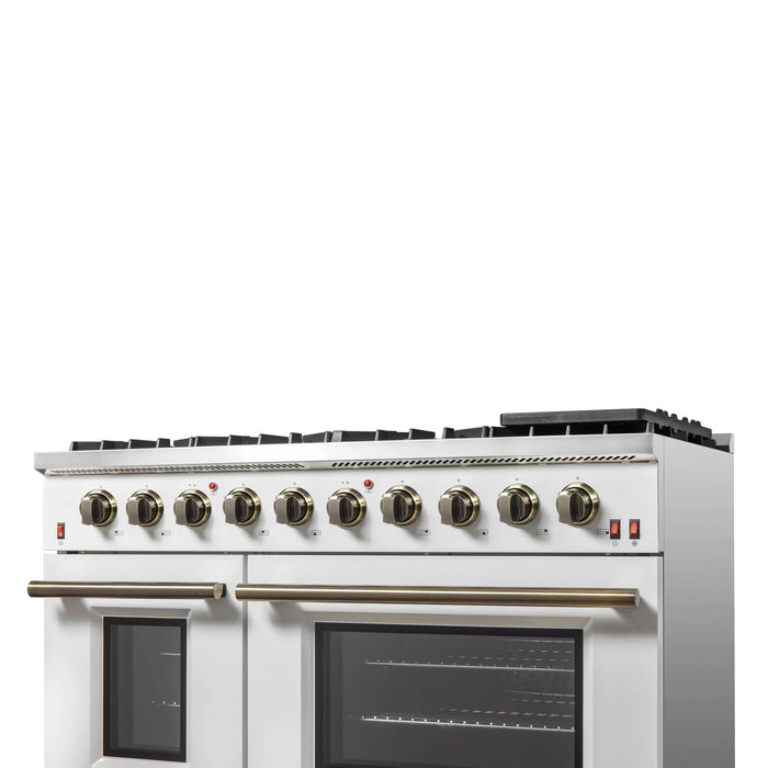 FORNO Galiano 48" Gas on Gas Range FFSGS6244-48WHT09K