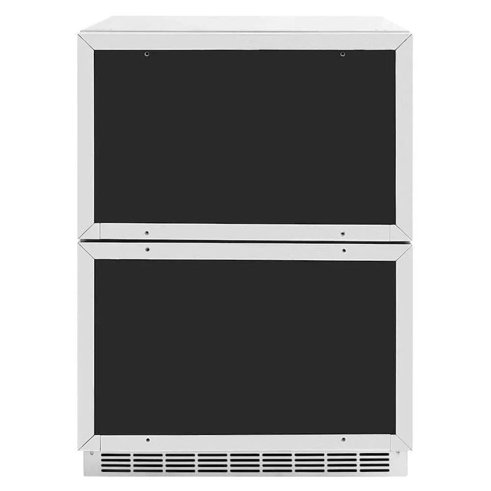ZLINE 24" Touchstone 168 Can Outdoor-Rated Dual Refrigerator Drawer, Panel Matte Black, RDSPOZ-24-MB09K