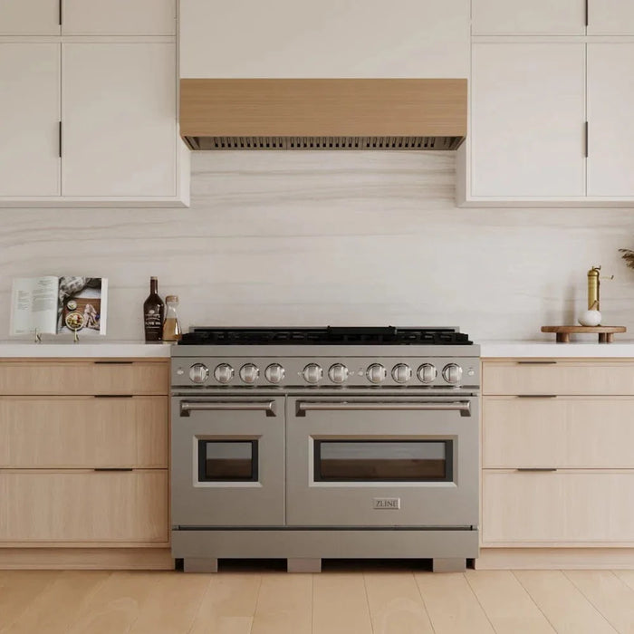 ZLINE 48" Dual Fuel Range, Gas Cooktop, Electric Convection Oven Stainless Steel, CDR4809K