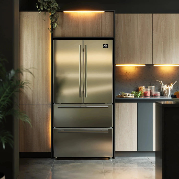 Forno Appliance Package - 36" Dual Fuel Range, Dishwasher, 36" Refrigerator FBDL-004-02CAUS09K