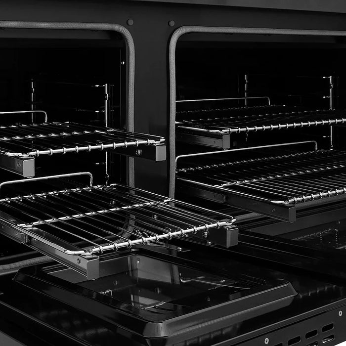 ZLINE Autograph Edition 48" Paramount Dual Fuel Range, 6 Burner Gas Cooktop, Electric Convection Oven, Black Stainless Steel, Helix Handle and Knob SDRBZ-48-KCB09K