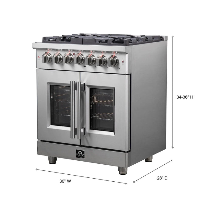 FORNO Massimo 30″ French Door Dual Fuel Range FFSGS6325-3009K
