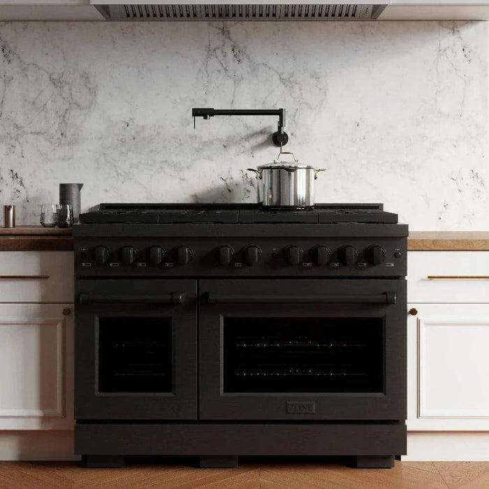 ZLINE 48"Paramount Dual Fuel Range Black Stainless Steel, SDRB-4809K