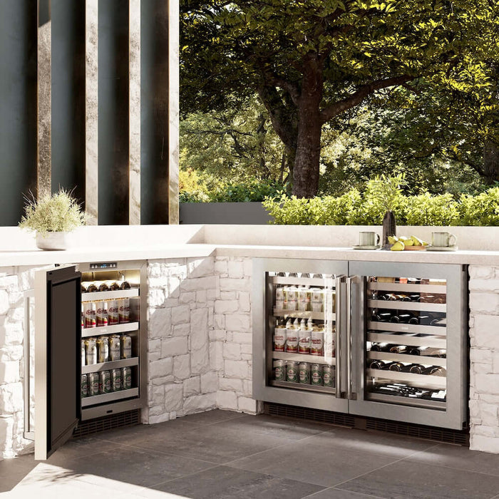 ZLINE 24" Touchstone 151 Can Beverage Fridge DuraSnow® Stainless Steel Glass Door RBSO-SN-2409K
