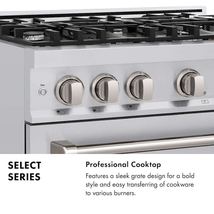 ZLINE 36" Select Dual Fuel Range Gas Cooktop Electric Convection Oven Stainless Steel HDR3609K