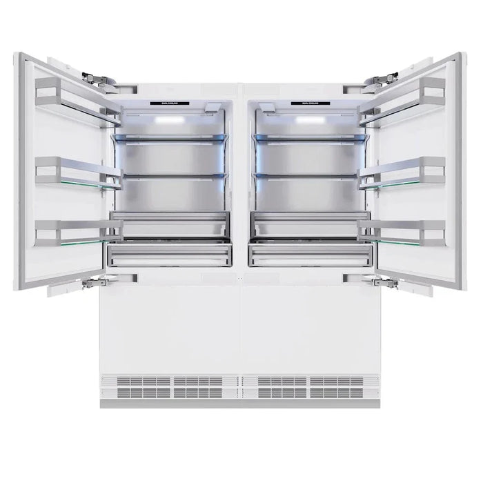 ZLINE 72" Panel Ready Built-In Bottom Freezer Refrigerator,Water Dispenser, Ice Maker, RBIT-7209K