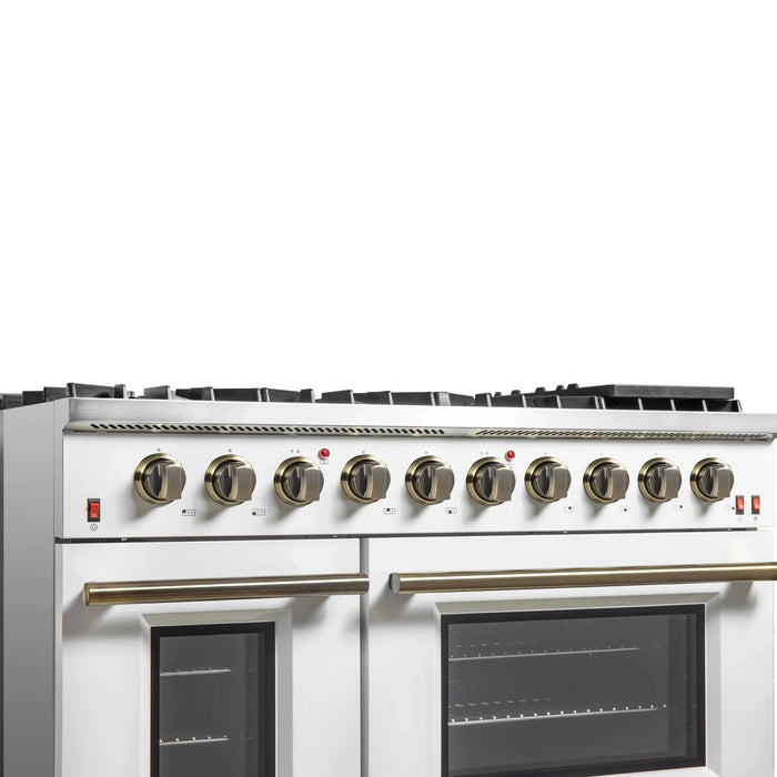FORNO Galiano 48" Gas on Gas Range FFSGS6244-48WHT09K