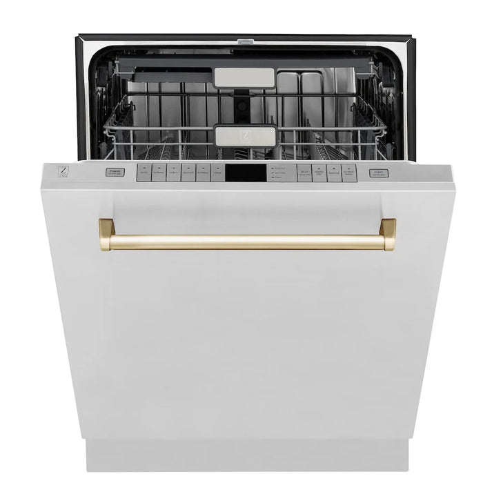 ZLINE Autograph Edition 48" Kitchen Package, Stainless Steel Dual Fuel Range, Range Hood, Dishwasher, French Door Refrigerator External Water Dispenser, 4AKPR-RARHDWM48-G09K