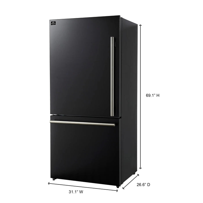 FORNO Espresso Milano 62" Side-By-Side Refrigerator FFFFD1787-60BLK09K