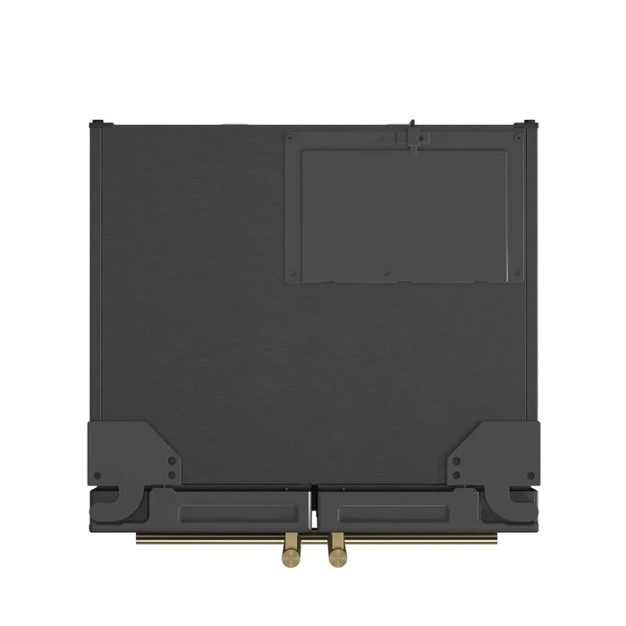 Forno Espresso Gallipoli 30"Door Refrigerator, Ice Maker in Black, Antique Brass Handle FFFFD1974-31BLK09K