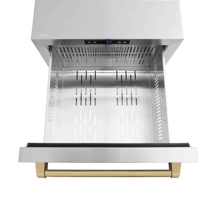 ZLINE 24" Touchstone 168 Can Outdoor-Rated Dual Refrigerator Drawer, Champagne Bronze, RDSOZ-ST-24-CB09K