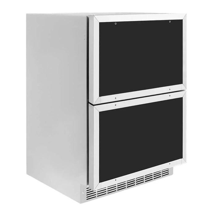 ZLINE 24" Touchstone 168 Can Outdoor-Rated Dual Refrigerator Drawer, Panel Ready Champagne Bronze, RDSPOZ-24-CB09K
