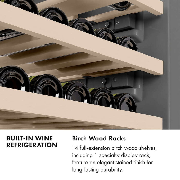ZLINE 24"Triple Zone 100 Bottle Column Wine Cooler, Stainless Steel Champagne Bronze RCWVZ-304-24-CB09K