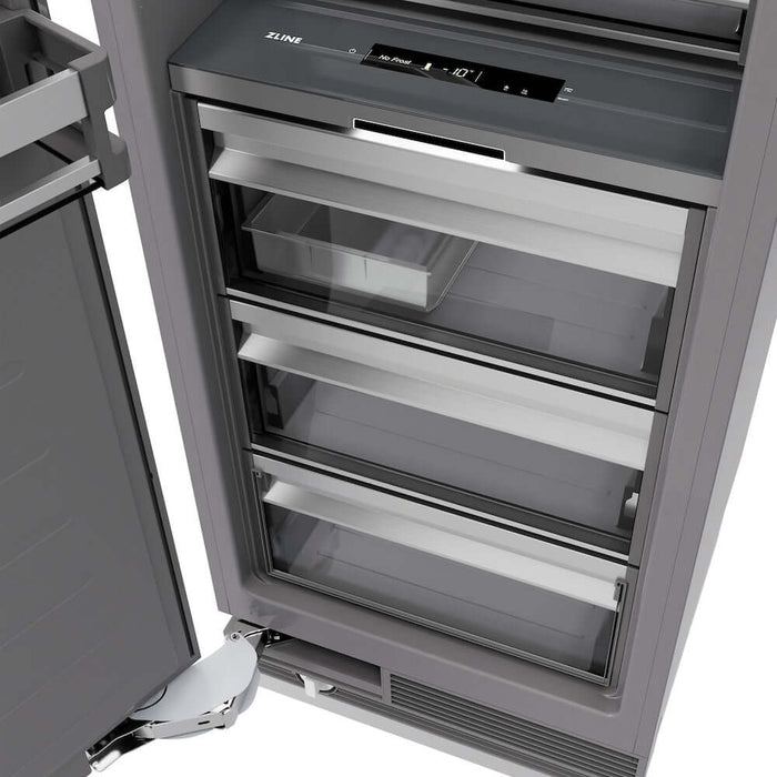 ZLINE 18" Panel Ready Right Hinge Column Freezer, Graphite Gray Interior RBCFVR-1809K