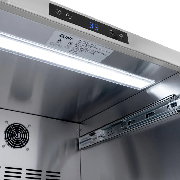 ZLINE Autograph Edition 24" Touchstone 168 Can Outdoor-Rated Dual Refrigerator Drawer, Stainless Steel Doors, Helix Handle RDSOZ-ST-24-KCB09K