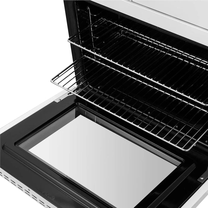 Forno Asti 30" Double Electric Wall Oven, Upper French Doors, White with Antique Brass Trim, FBOEL1340-30WHT09K