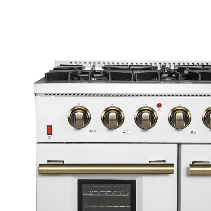 FORNO Galiano 48" Gas on Gas Range FFSGS6244-48WHT09K