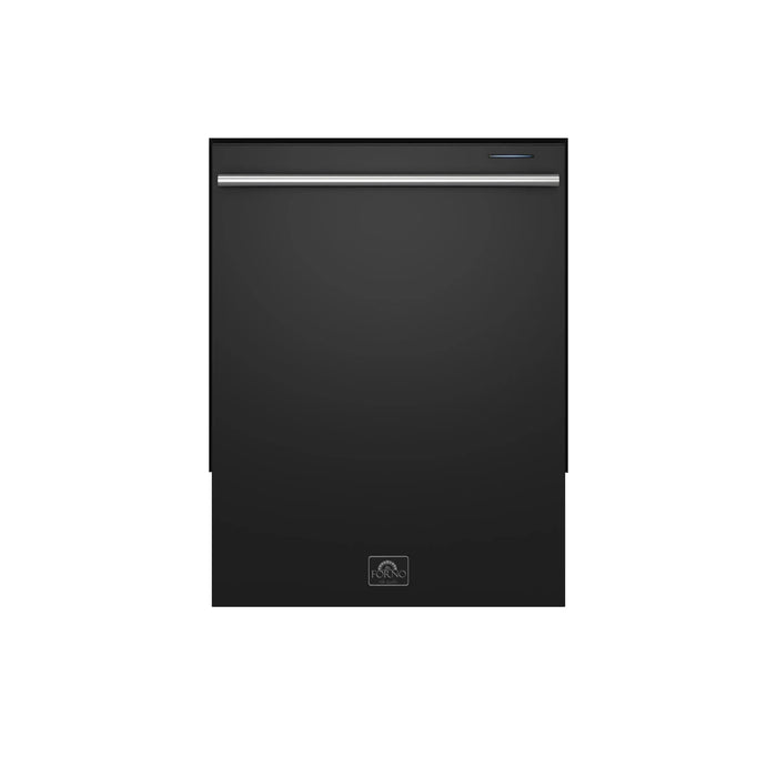 Forno Espresso Package - 30" Electric Range, Range Hood, Refrigerator and Dishwasher in Black with Silver Handles, FBDL-006-02US09K