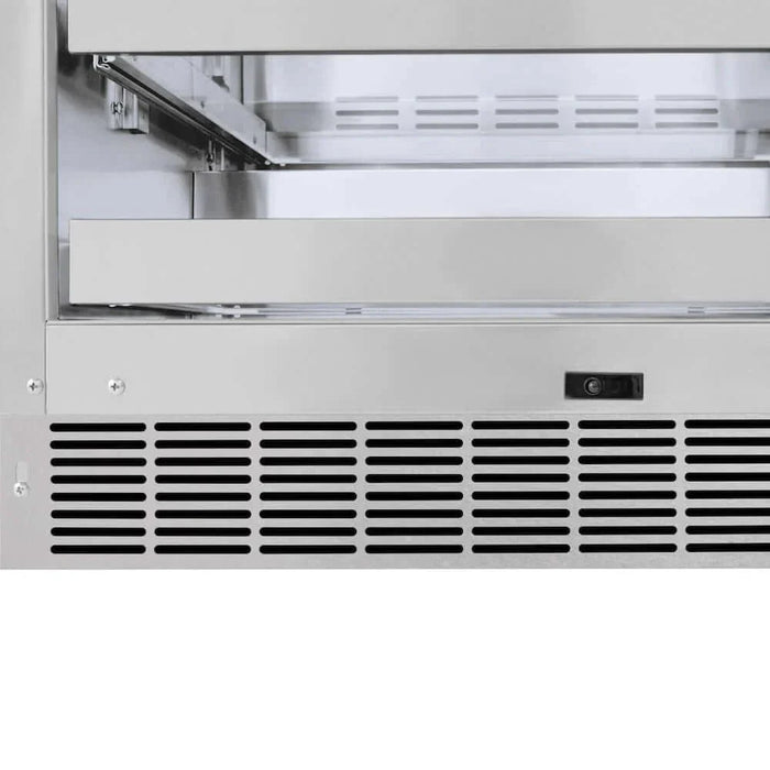 ZLINE 24" Touchstone Dual Zone 44 Bottle Wine Cooler White Matte Glass Door Matte Black Handle RWDOZ-WM-24-MB09K