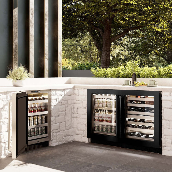 ZLINE 24" Touchstone Dual Zone 44 Bottle Wine Cooler Black Stainless Steel Glass Door RWDO-BS-2409K