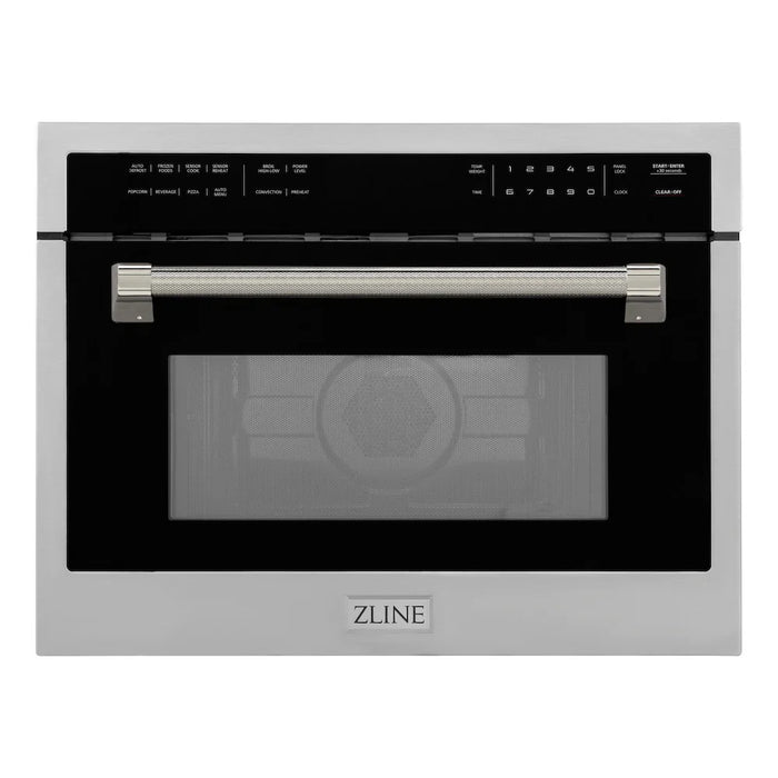 ZLINE Autograph Edition 24" Built-in Convection Microwave Oven, Stainless Steel, Helix Handle MWOZ-24-KCB09K