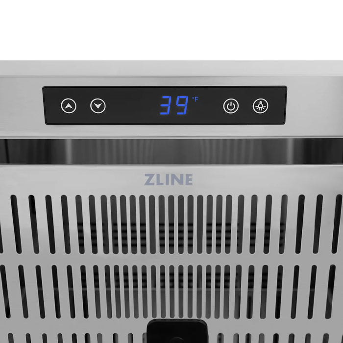 ZLINE Autograph Edition 24" Touchstone 168 Can Outdoor-Rated Dual Refrigerator Drawer, Stainless Steel Doors, Helix Handle RDSOZ-ST-24-KCB09K