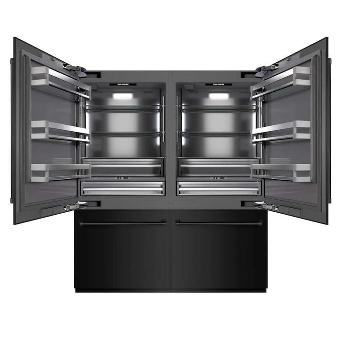 ZLINE 36" Built-In Bottom Freezer Refrigerator, Water Dispenser, Ice Maker, Black Stainless Steel, Graphite Gray Interior GRBIT-BS-3609K