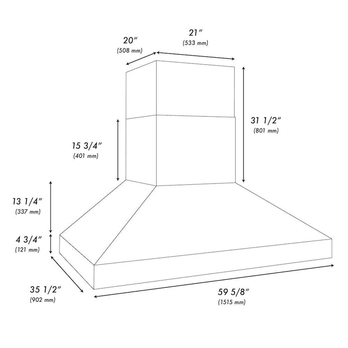 ZLINE Wall Mount Outdoor Grill Hood GOW1-6009K