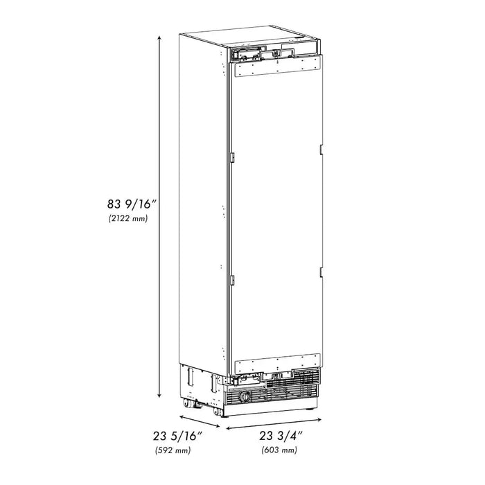 ZLINE 24" Panel Ready Column Refrigerator, Graphite Gray Interior RBCRV-2409K