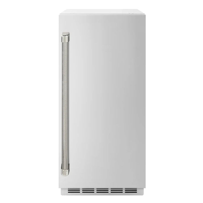 ZLINE Autograph Edition 15" Touchstone Clear Cube Ice Maker, Drain Pump, Stainless Steel Door, Helix Handle ICCDZ-ST-15-KCB09K