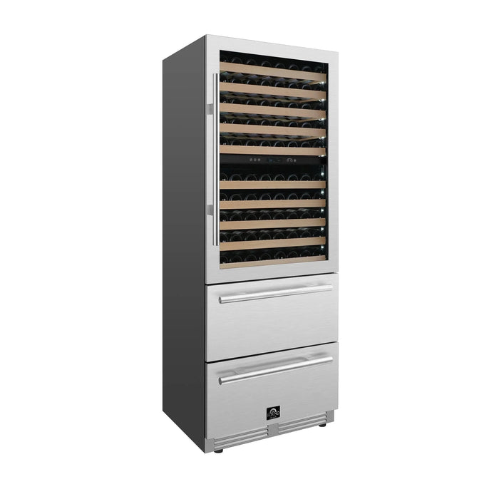 FORNO Celano 30" 150 Bottle and 252 Can Dual Zone Wine Cooler FWCDR6697-30S09K
