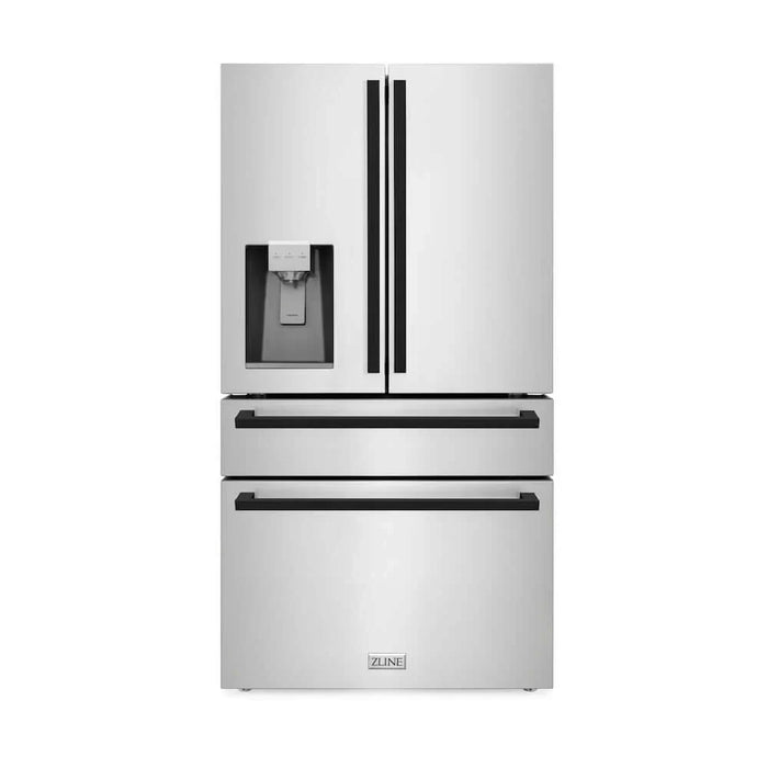 ZLINE Autograph Edition 36" Counter-Depth French Door Refrigerator,  Ice Maker, Fingerprint-Resistant Stainless Steel RFMZ-36-FMB09K