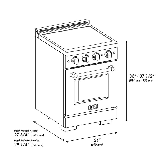 ZLINE Paramount Induction Range, Cooktop, Electric Convection Oven SINRB09K