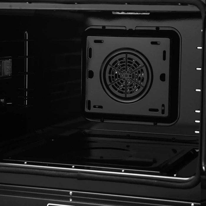Forno Asti 30"French Door Electric Wall Oven in Black with Antique Brass Trim, FBOEL1333-30BLK09K