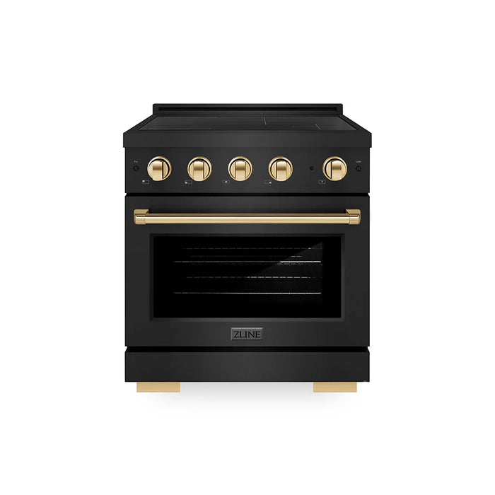 ZLINE 30" Paramount Induction Range, Cooktop, Electric Convection Oven, Accents SINRBZ-3009K