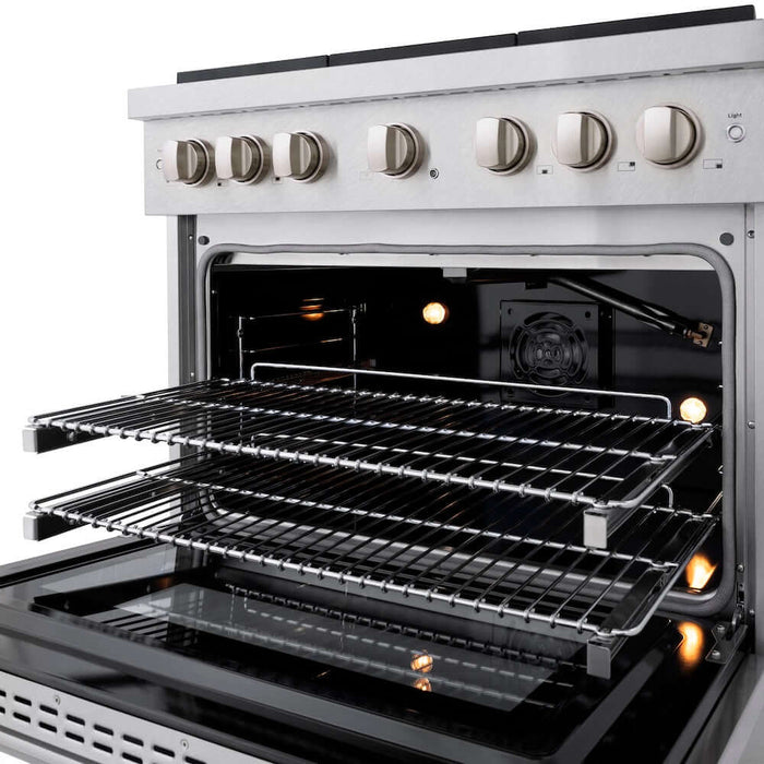 ZLINE 36"Gas Range, Convection Gas Oven , DuraSnow® Brass Burners, SGRS-BR-3609K