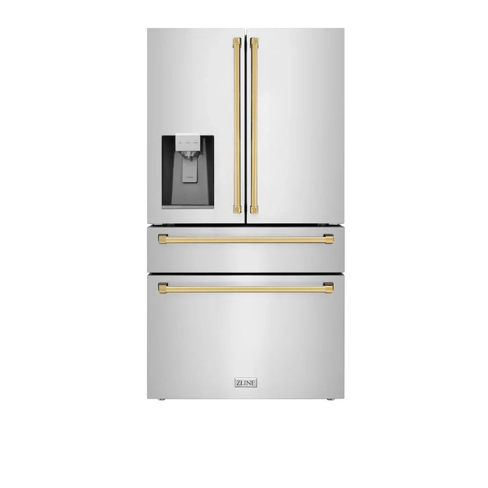 ZLINE Autograph Edition 48" Kitchen Package, Stainless Steel Dual Fuel Range, Range Hood, Dishwasher, French Door Refrigerator External Water Dispenser, 4AKPR-RARHDWM48-G09K