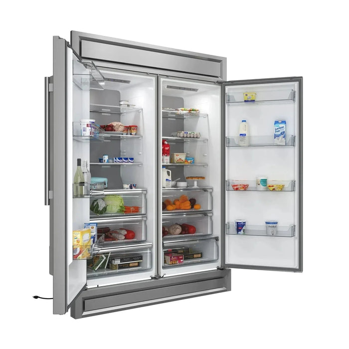 Forno 60" Maderno 2-Piece Convertible Built-In Refrigerator/Freezer with Decorative Grill Trim, 27.2 cu.ft. FFFFD1722-60S09K