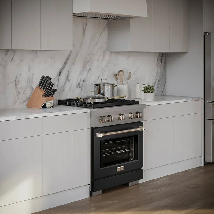 ZLINE 30" Paramount Gas Range DuoPro™ Cooktop, Convection Gas Oven PSGR-BLM-3009K
