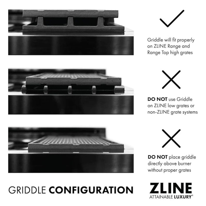 ZLINE 30" Ceramic Rangetop with 4 Gas Burners, Griddle RT-GR-3009K