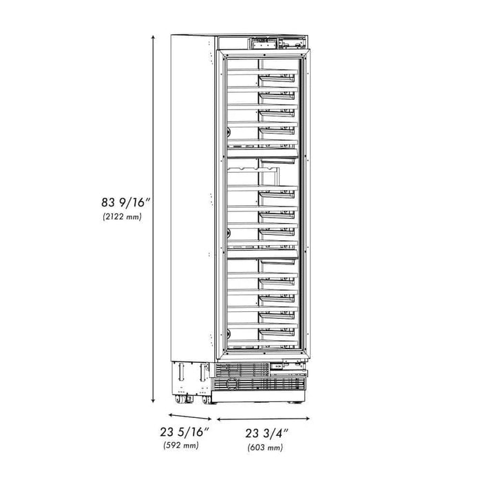 ZLINE 24" Triple Zone 100 Bottle Panel Ready Column Wine Cooler RBCWV-2409K